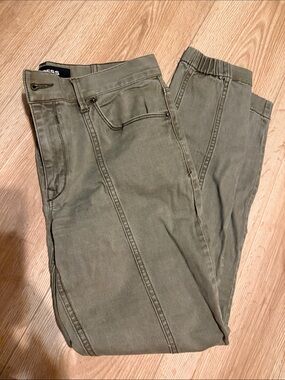 Express Olive Green Stretch Ankle Leggings Mid Rise Pants